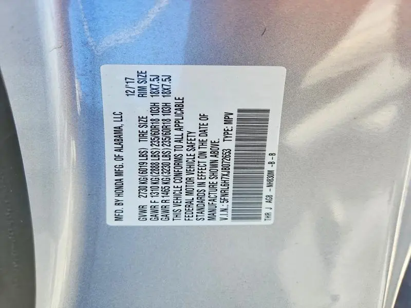 2018 HONDA ODYSSEY EXL  