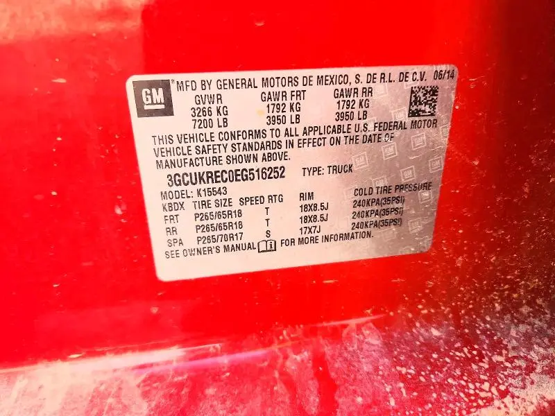 2014 CHEVROLET SILVERADO K1500 LT  