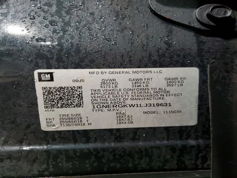 2020 CHEVROLET TRAVERSE LT  