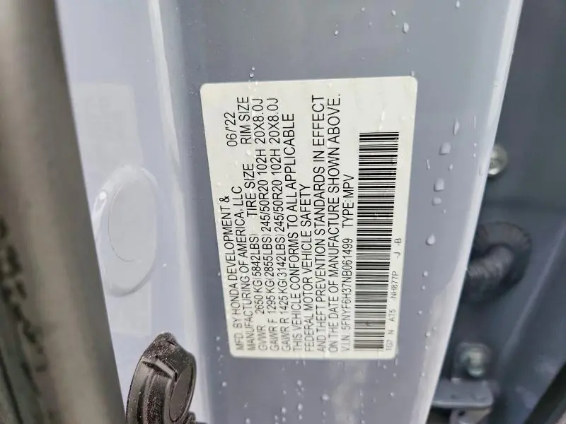 2022 HONDA PILOT SPORT  