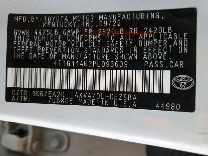 2023 TOYOTA CAMRY SE  