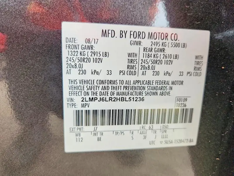 2017 LINCOLN MKX RESERVE  