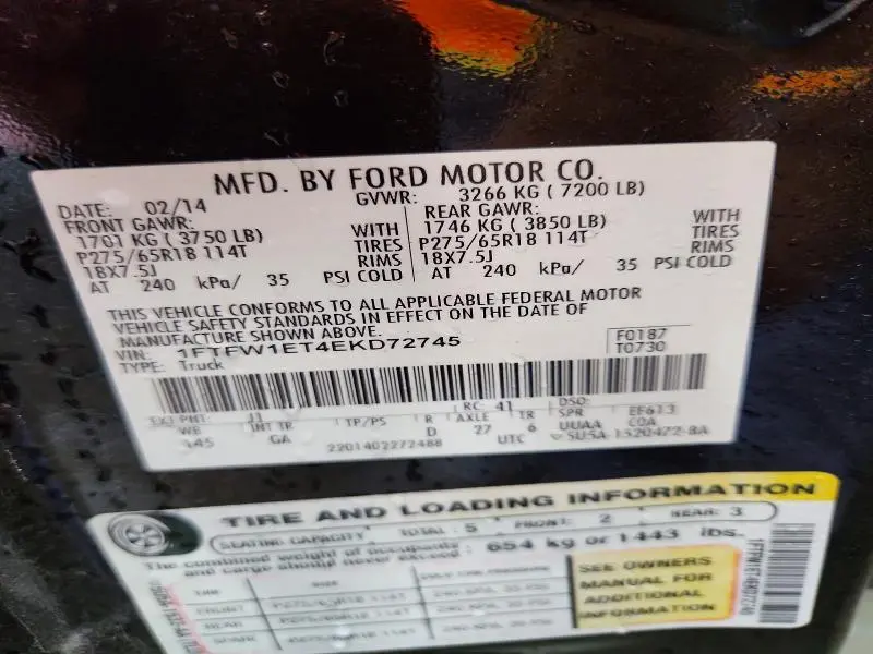 2014 FORD F150 SUPERCREW  