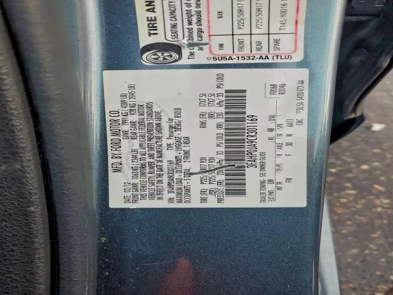 2012 FORD FUSION SEL  