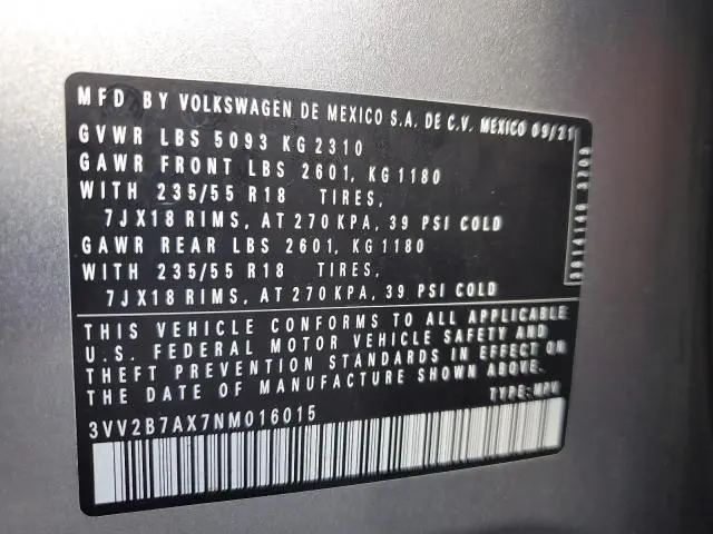 2022 VOLKSWAGEN TIGUAN SE  