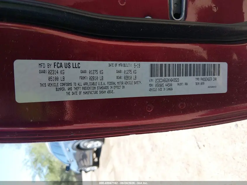 2019 DODGE CHARGER SXT RWD