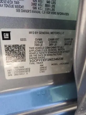 2021 CHEVROLET SILVERADO K1500 TRAIL BOSS CUSTOM  