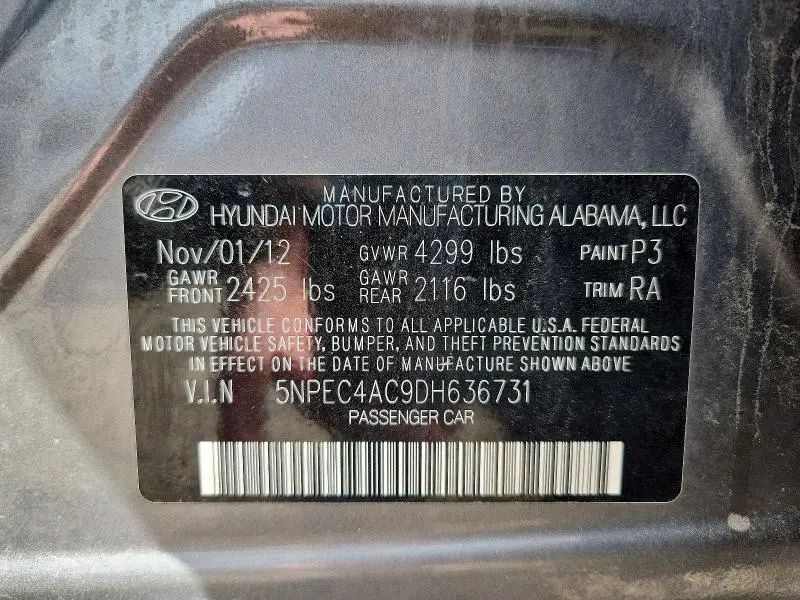 2013 HYUNDAI SONATA LIMITED  