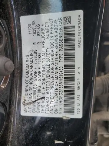 2021 HONDA CIVIC LX