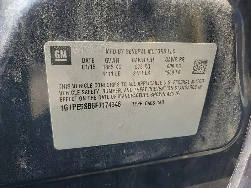 2015 CHEVROLET CRUZE LT  