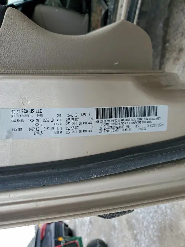 2015 DODGE GRAND CARAVAN SE  