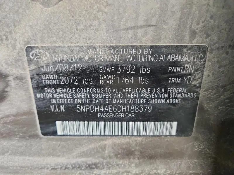 2013 HYUNDAI ELANTRA GLS  