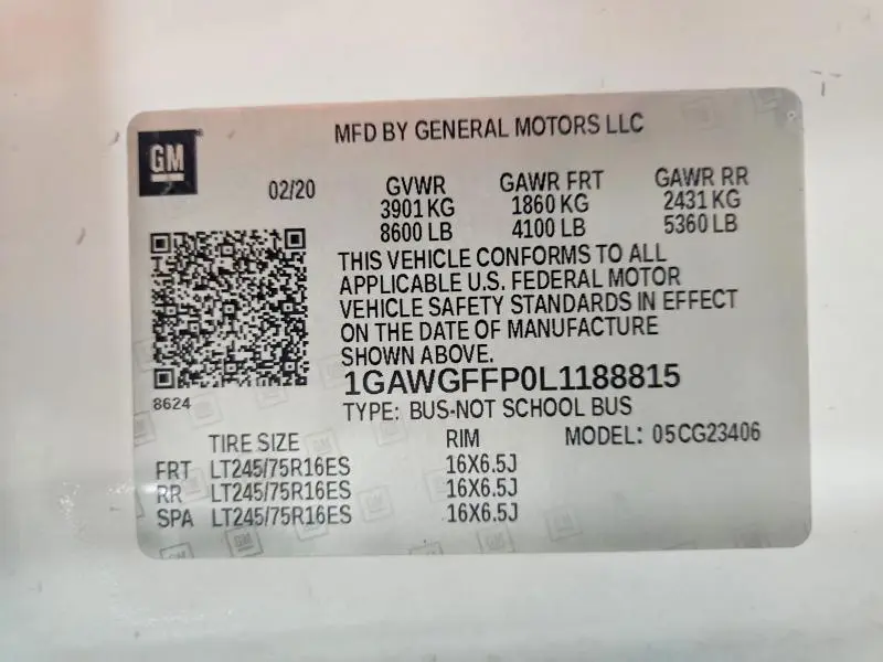 2020 CHEVROLET EXPRESS G2500 LT  