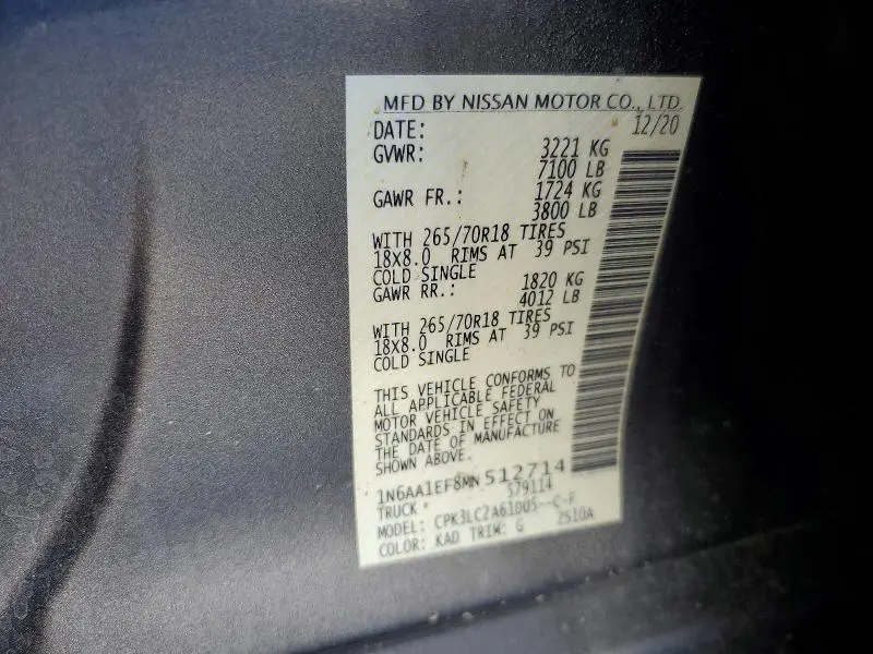 2021 NISSAN TITAN SV  