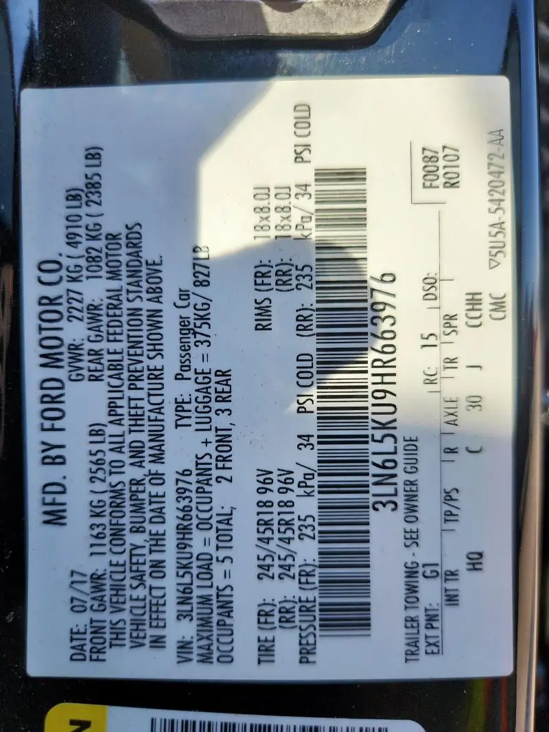 2017 LINCOLN MKZ HYBRID PREMIERE  