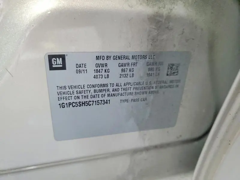 2012 CHEVROLET CRUZE LS  