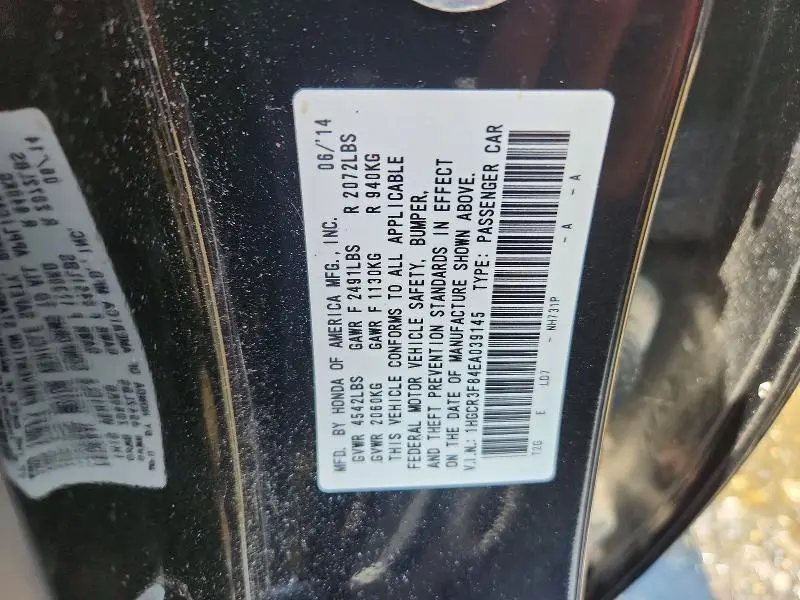 2014 HONDA ACCORD EXL  