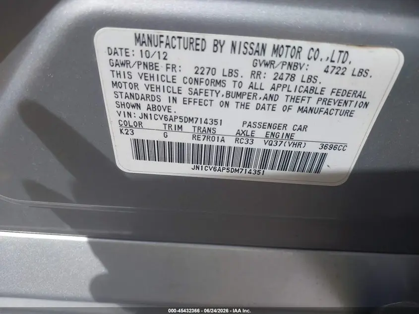 2013 INFINITI G37 JOURNEY