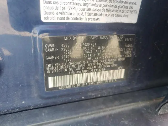 2011 SUBARU OUTBACK 2.5I PREMIUM  