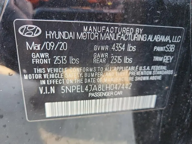 2020 HYUNDAI SONATA SEL  