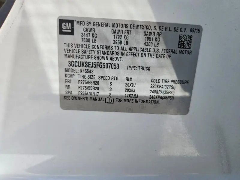 2015 CHEVROLET SILVERADO K1500 LTZ  
