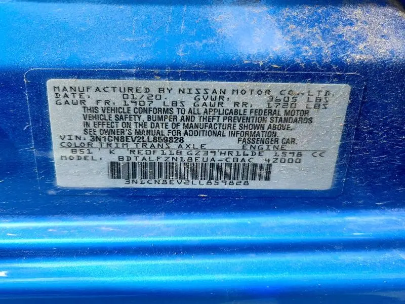 2020 NISSAN VERSA SV  