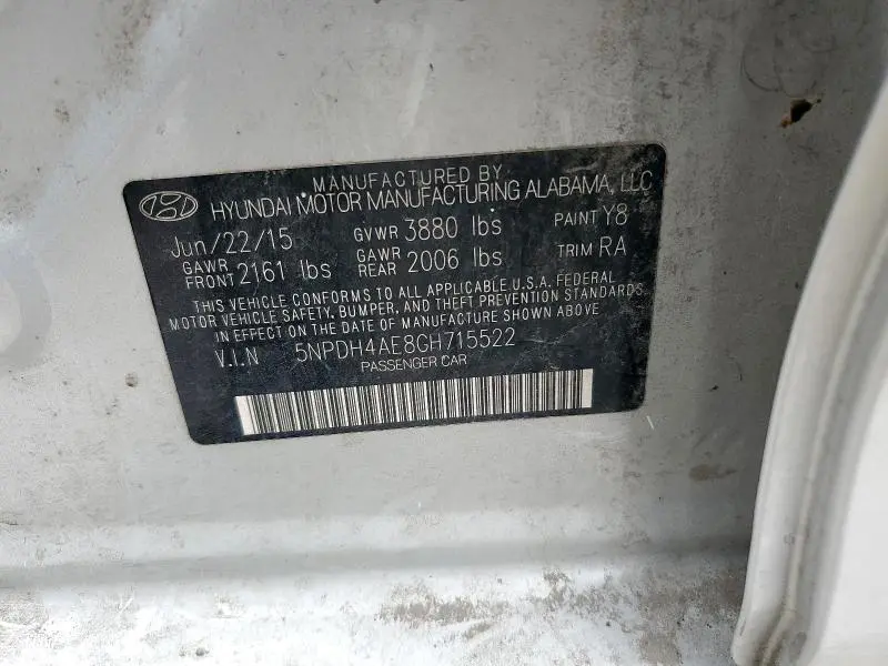 2016 HYUNDAI ELANTRA SE  