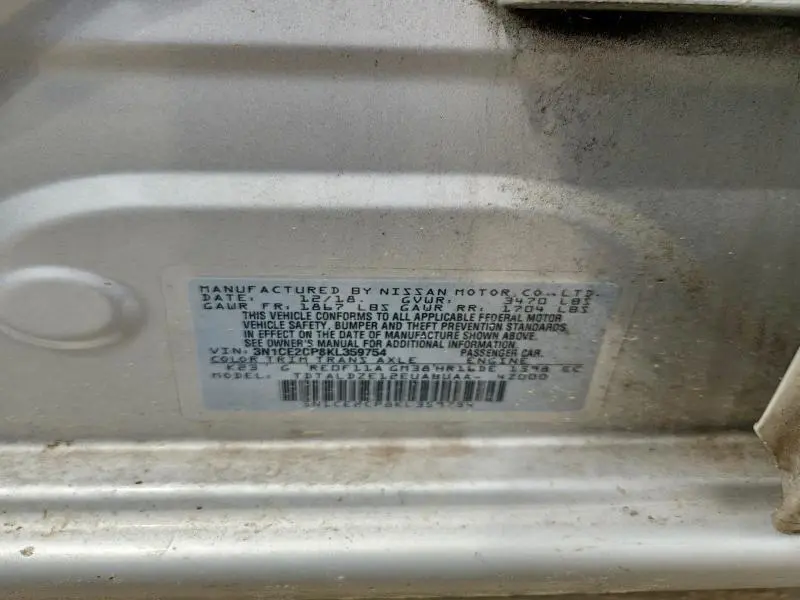 2019 NISSAN VERSA NOTE SV  
