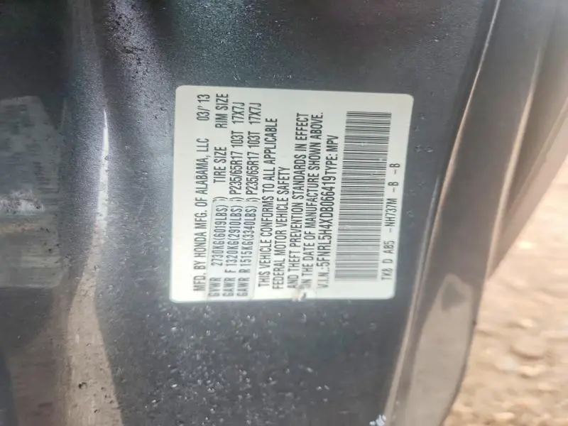 2013 HONDA ODYSSEY EX  