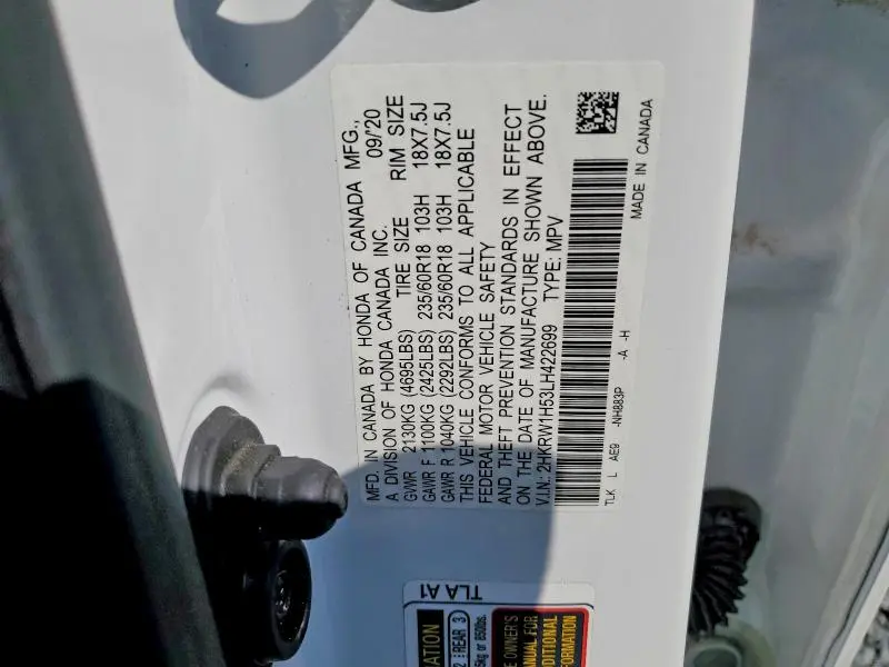 2020 HONDA CR-V EX  