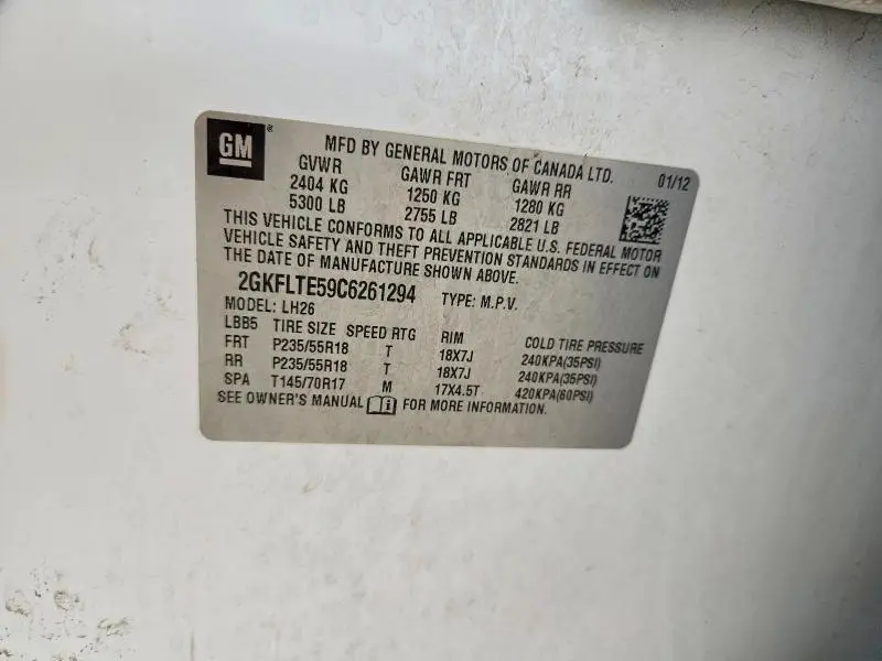 2012 GMC TERRAIN SLE  