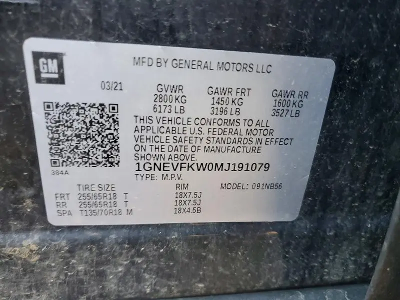2021 CHEVROLET TRAVERSE LS  