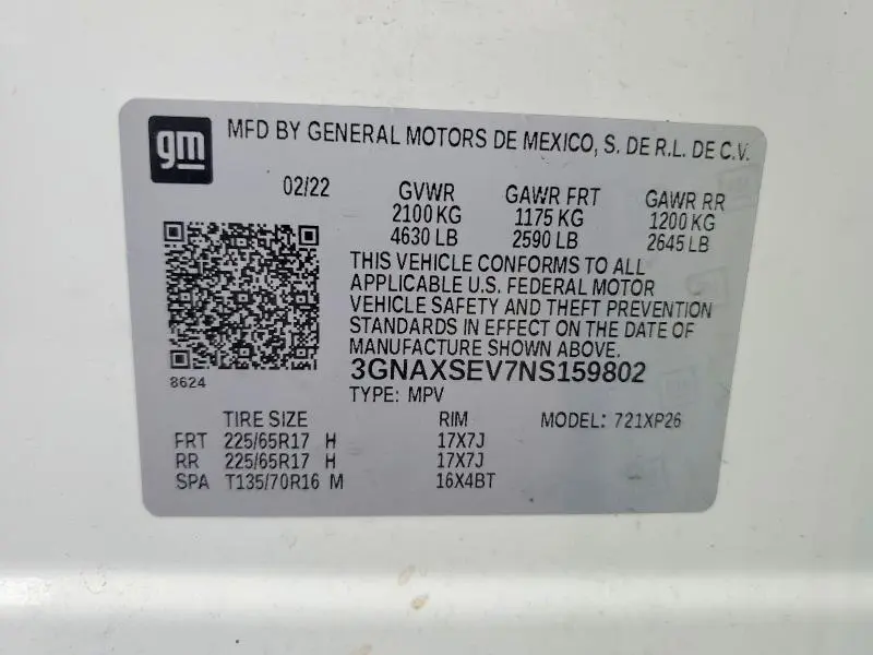 2022 CHEVROLET EQUINOX LS  