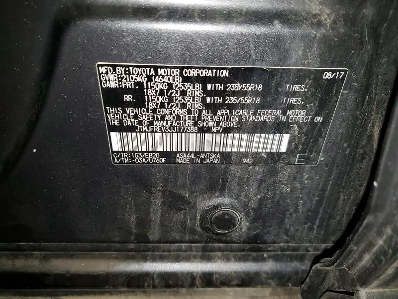 2018 TOYOTA RAV4 SE  