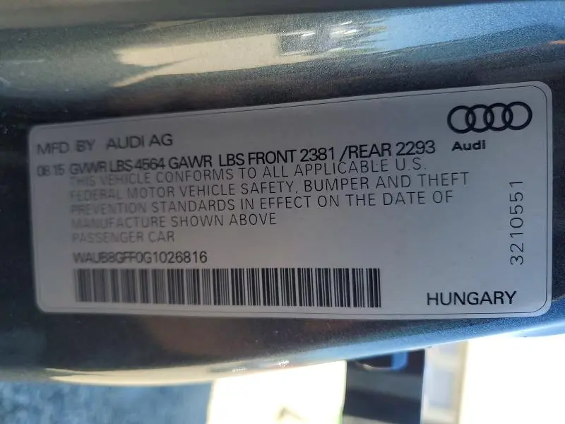 2016 AUDI A3 PREMIUM  