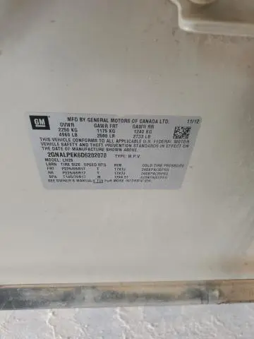 2013 CHEVROLET EQUINOX LT  