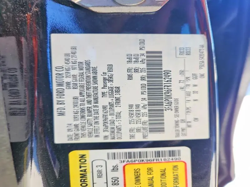 2015 FORD FUSION TITANIUM  