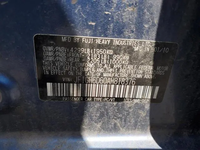 2010 SUBARU IMPREZA OUTBACK SPORT  