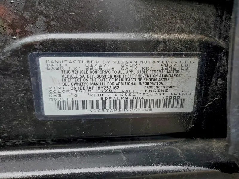 2017 NISSAN SENTRA SR TURBO  