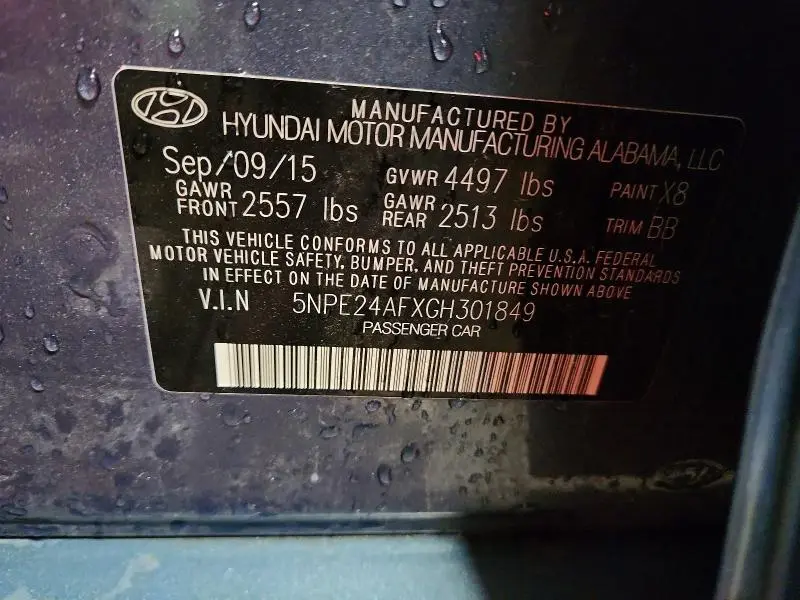 2016 HYUNDAI SONATA SE  