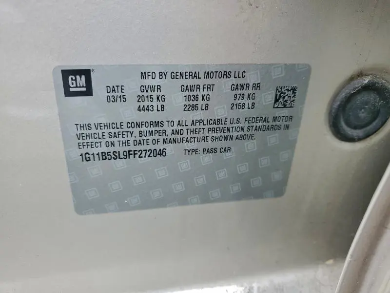 2015 CHEVROLET MALIBU LS  