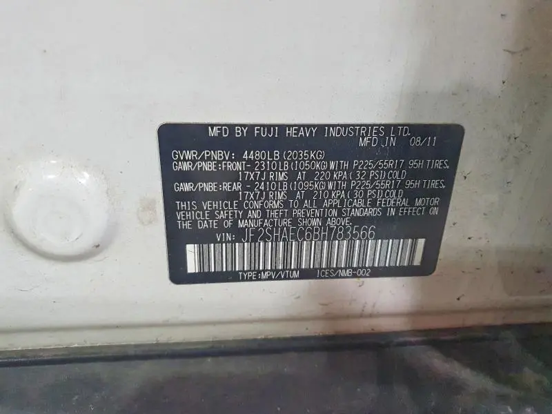 2011 SUBARU FORESTER LIMITED  