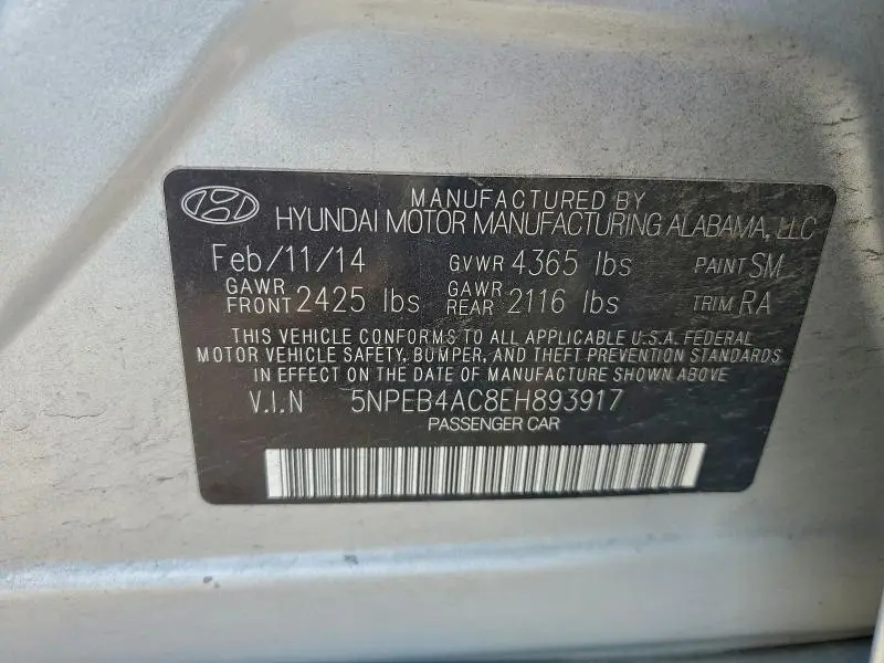 2014 HYUNDAI SONATA GLS  