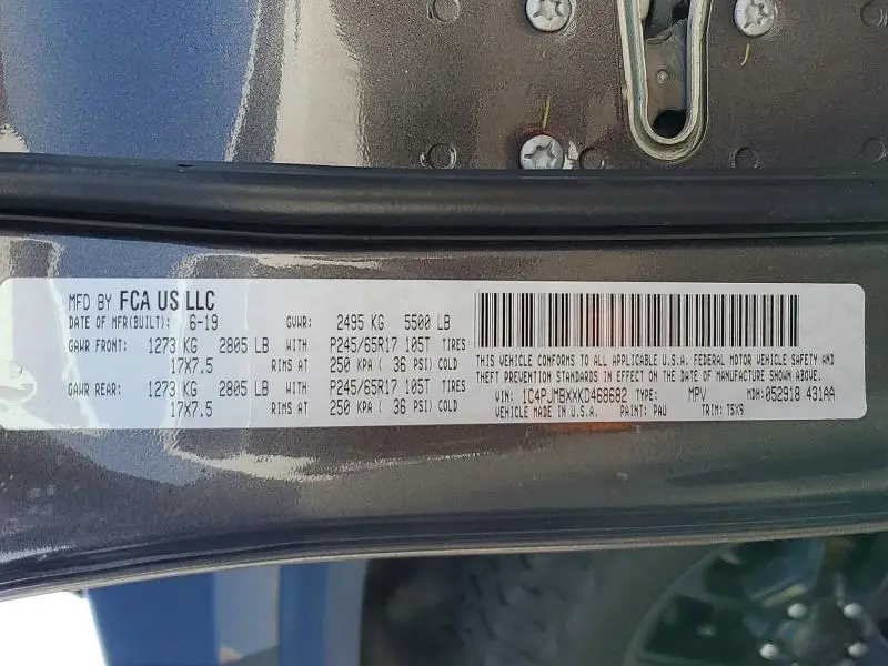 2019 JEEP CHEROKEE TRAILHAWK  