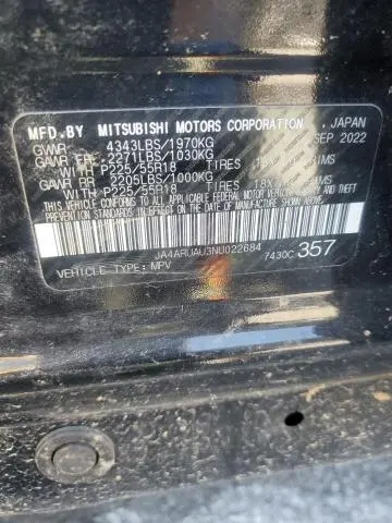 2022 MITSUBISHI OUTLANDER SPORT ES  