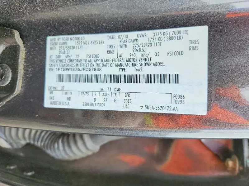2018 FORD F150 SUPERCREW  