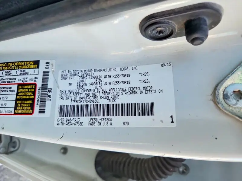 2016 TOYOTA TUNDRA SR  