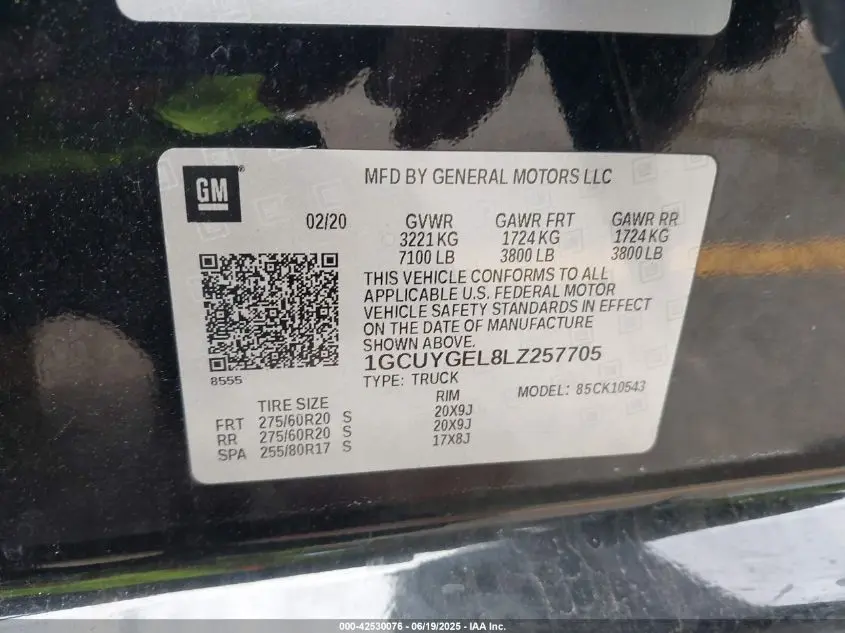 2020 CHEVROLET SILVERADO 1500 4WD  SHORT BED LTZ