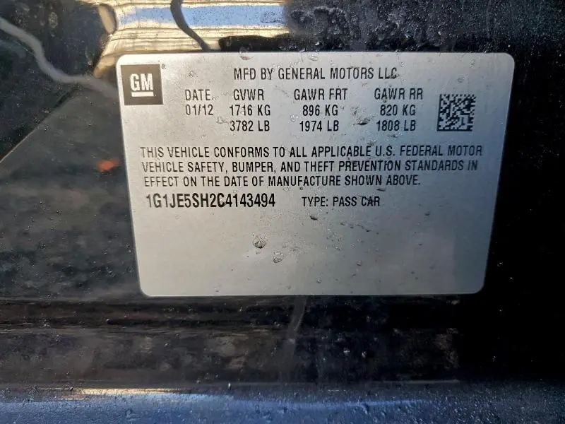 2012 CHEVROLET SONIC LTZ  