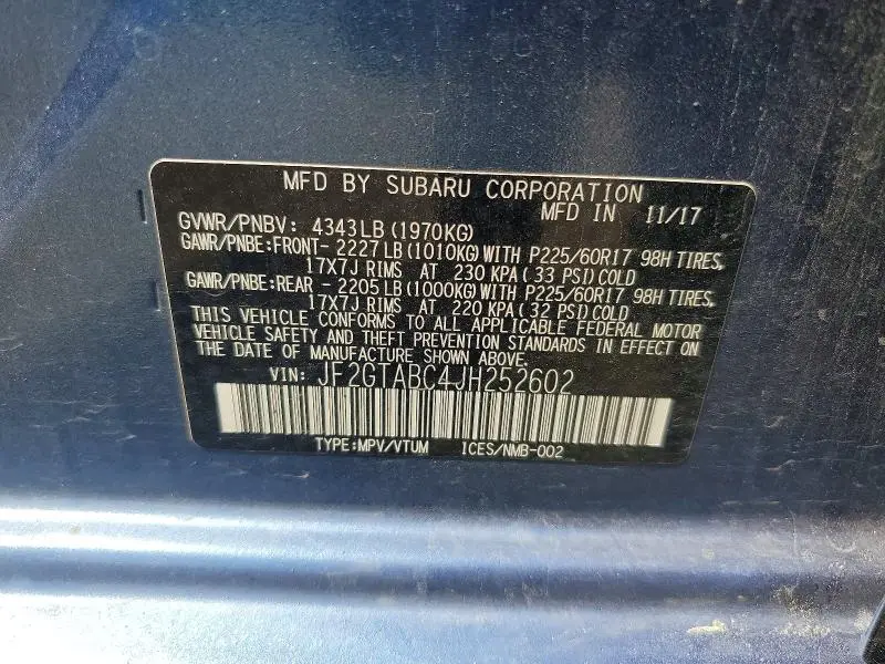 2018 SUBARU CROSSTREK PREMIUM  